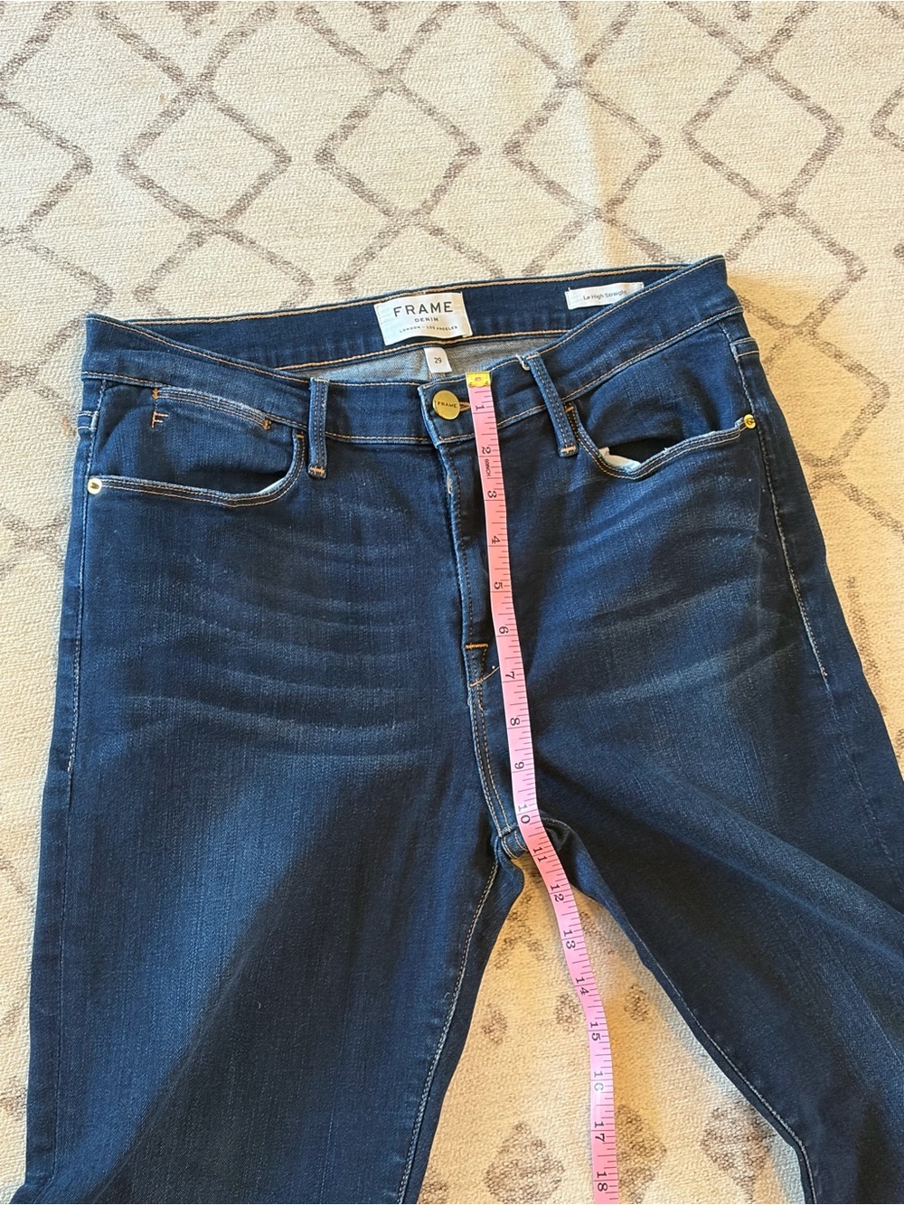 FRAME Le High Straight Cabana Raw Staggered Hem Jeans 29 - Picture 8 of 12